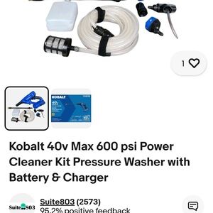 Kobalt Blue Power Cleaner Kit with Battery & Charger